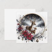 twee herten Plat Kerstkaart (Voorkant / Achterkant)
