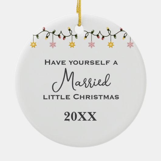 Twee herten voor 1e getrouwde kerst keramisch ornament (Achterkant)