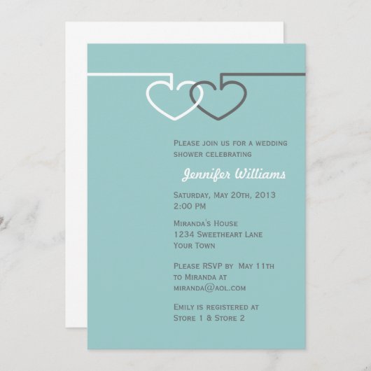 Twee het blokkeren Hart Kaart (Voorkant / Achterkant)