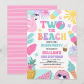 Twee Het Strand Zomer 2e Verjaardag Strand Party Kaart (Voorkant / Achterkant)