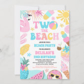 Twee Het Strand Zomer 2e Verjaardag Strand Party Kaart (Voorkant)