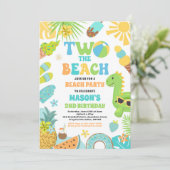 Twee Het Strand Zomer 2e Verjaardag Strand Party Kaart (Staand voorkant)