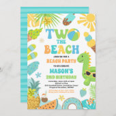 Twee Het Strand Zomer 2e Verjaardag Strand Party Kaart (Voorkant / Achterkant)