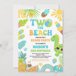 Twee Het Strand Zomer 2e Verjaardag Strand Party Kaart