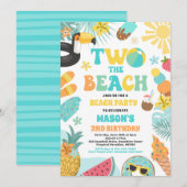 Twee Het Strand Zomer 2e Verjaardag Strand Party Kaart (Voorkant / Achterkant)