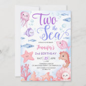 Twee het Zee! 2e Verjaardag Baby Meisje Schattigee Kaart (Voorkant)