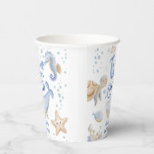 Twee Het Zee 2e Verjaardag Jongen Blauw Schattigee Papieren Bekers (Rechts)