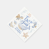 Twee Het Zee 2e Verjaardag Jongen Blauw Schattigee Servet (Hoek)