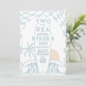 Twee Het Zee Modern Surf Surfboard 2e Verjaardag Kaart (Staand voorkant)