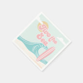 Twee het Zee Pink Surf Beach Verjaardag Servet (Hoek)