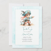 "Twee het Zee" Pirate Toddler 2e verjaardagsfeest Kaart (Voorkant)