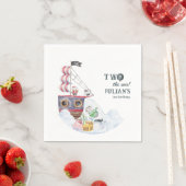 Twee Het Zee Piratenschip Zeemeermin 2e Verjaardag Servet (Insitu)