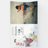 Twee Het Zee Piratenschip Zeemeermin 2e Verjaardag Spandoek (Verticaal)