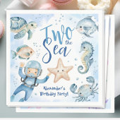 Twee het Zee! Schattige Boy Blue Ocean verjaardags Servet