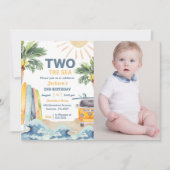 Twee Het Zee Surf Beach 1e Verjaardag Foto Kaart (Voorkant)