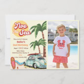 Twee Het Zee Surf Beach 2e Verjaardag Foto Kaart (Voorkant)
