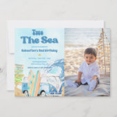 Twee Het Zee Surf Beach 2e Verjaardag Foto Kaart (Voorkant)