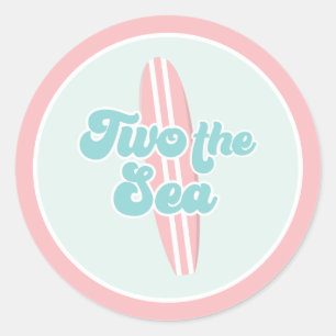 Twee het zee Surf Beach 2e Verjaardag Ronde Sticker