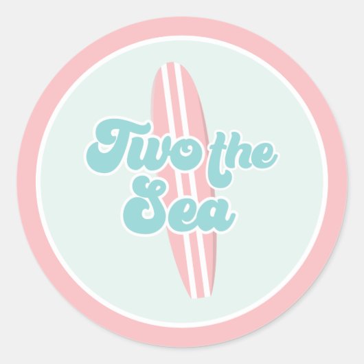 Twee het zee Surf Beach 2e Verjaardag Ronde Sticker (Voorkant)