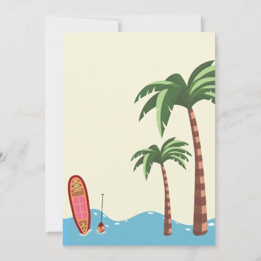 Twee Het Zee Surf Beach 2e Verjaardagsuitnodiging Kaart (Achterkant)