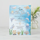 Twee het Zee, Waterverf Onder het Zee 2e Verjaarda Kaart (Staand voorkant)