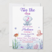 Twee Het Zee Zeemeermin 2e Verjaardagsfeest Kaart (Voorkant)