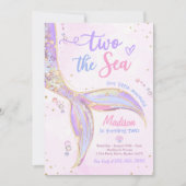 Twee Het Zee Zeemeermin 2e Verjaardagsfeest Kaart (Voorkant)