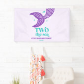 TWEE Het Zee Zeemeermin 2e Verjaardagsfeest Spandoek (Insitu)