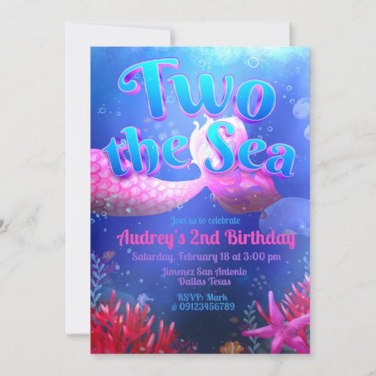 Twee het Zee - Zeemeermin Kaart (Voorkant)