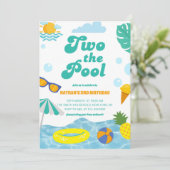 Twee het zwembad 2e verjaardag Zomer Splish Splash Kaart (Staand voorkant)