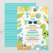 Twee Het Zwembad Zomer 2e Verjaardag Zwembad Party Kaart (Voorkant / Achterkant)