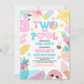 Twee Het Zwembad Zomer 2e Verjaardag Zwembad Party Kaart (Voorkant)