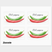 Twee hete paprika's rechthoekige sticker (Vel)