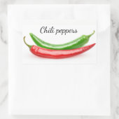 Twee hete paprika's rechthoekige sticker (Tas)