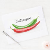 Twee hete paprika's rechthoekige sticker (Envelop)