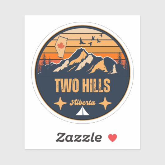 Twee heuvels, Alberta Sticker (Vel)
