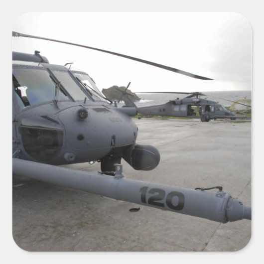 Twee HH-60G Pave Hawks Vierkante Sticker (Voorkant)