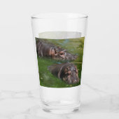 Twee Hippos in een Drink glas (Achterkant)