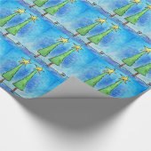 Twee Hoge Kerstbomen Cadeaupapier (Hoek)