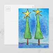 Twee Hoge Kerstbomen Feestdagenkaart (Voorkant / Achterkant)