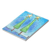 Twee Hoge Kerstbomen Notitieblok (Linkerzijde)