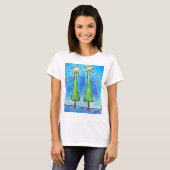 Twee Hoge Kerstbomen T-shirt (Voorkant volledig)