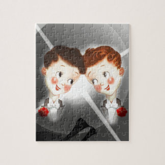 Twee homepages Mannen in buisjes Schattige Vintage Legpuzzel