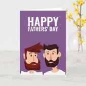 Twee homovaders Fijne Vaderdag Kaart (Gele Bloem)