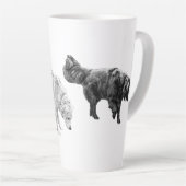 Twee-Hond Sniffari in Fijne Graan Latte Mok (Rechterhoek)