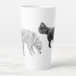 Twee-Hond Sniffari in Fijne Graan Latte Mok