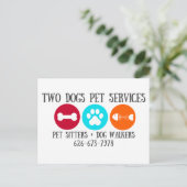 Twee Honden briefkaarten (Staand voorkant)