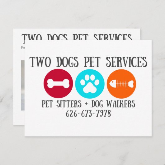 Twee Honden briefkaarten (Voorkant / Achterkant)