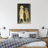 Twee honden die in een deurraam kijken, achteraan  canvas afdruk (Insitu (Slaapkamer))