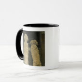 Twee honden die in een deurraam kijken, achteraan  mok (Voorkant links)